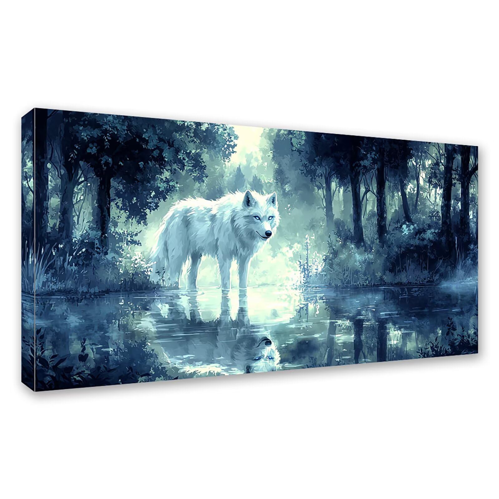 Diamond Painting Grande 120x60cm Animal Diamond Painting Adultos, DIY Lobo Pintura de Diamante Manualidades Adultos, 5D Cuadrado Rhinestone Bordado Punto de Cruz para Home Decoration Regalo 0J-279