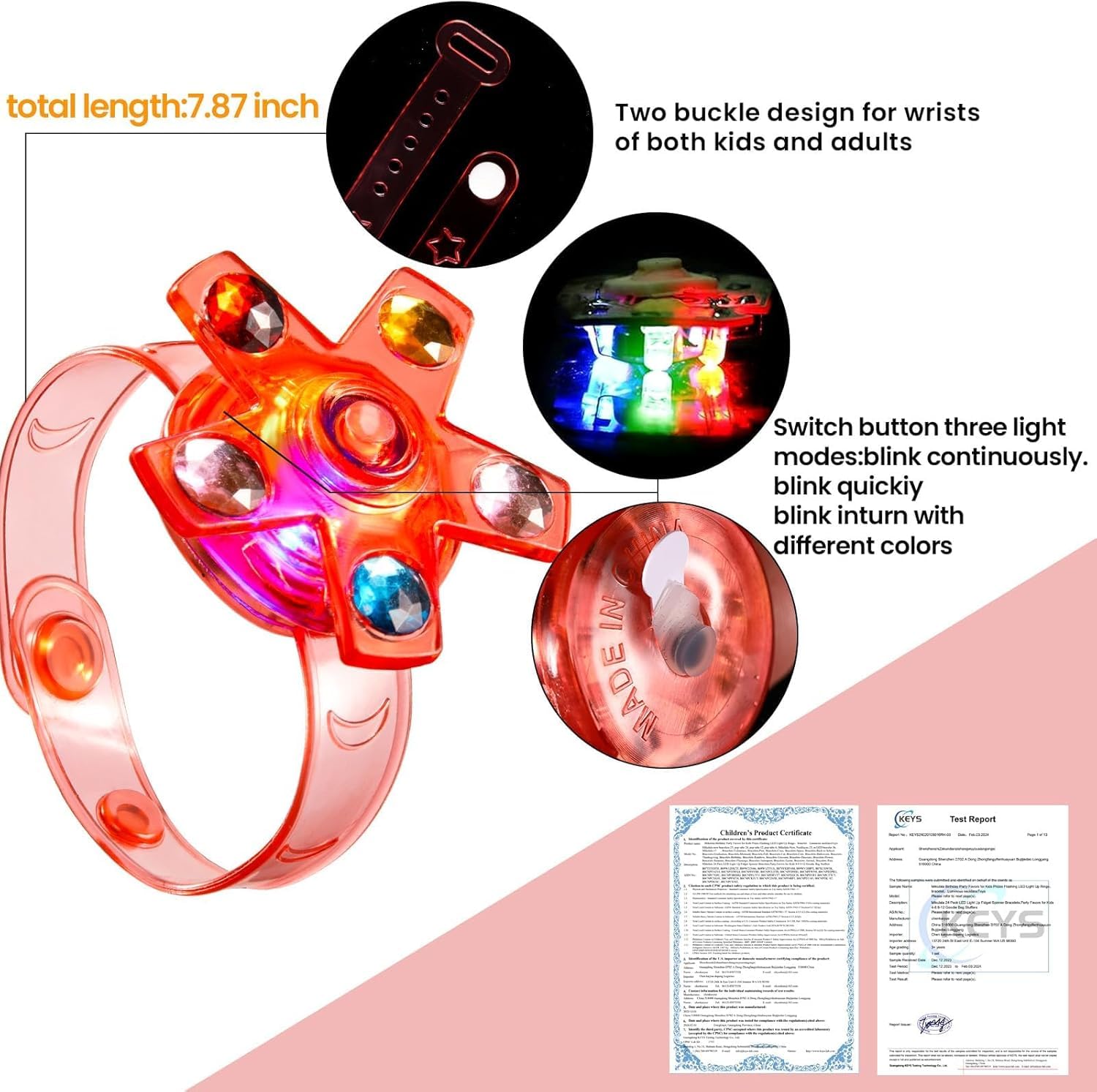 Amazon.com: SCIONE 48 Pack LED Light Up Fidget Spinner Bracelets