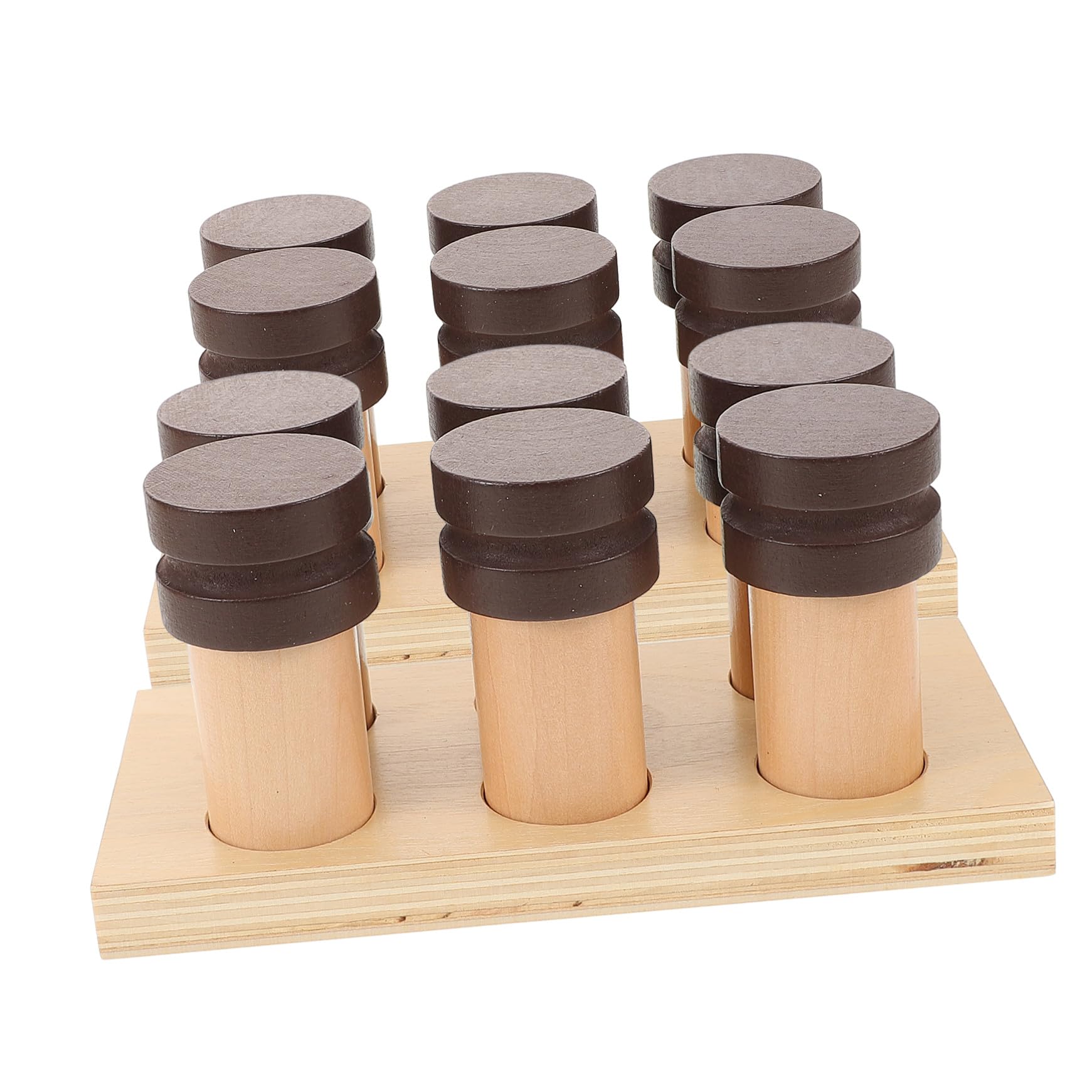 Gioco Montessori Olfattivo in Legno con Bordi Lisci, Set Sensoriale Creativo per Sviluppo Cognitivo e Gioco Educativo la Prima Età