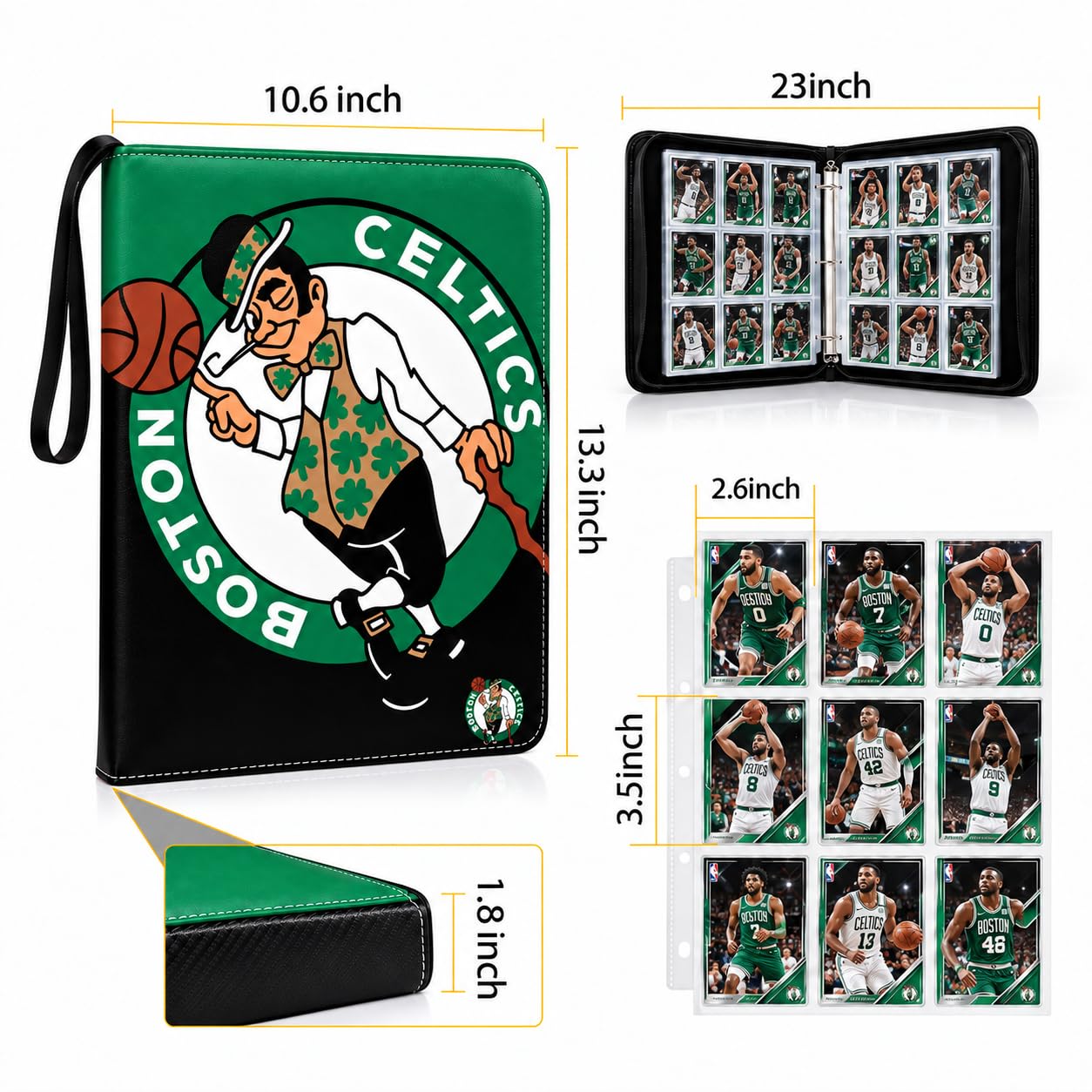 FOCO Boston Celtics - Raccoglitore per carte collezionabili con logo della