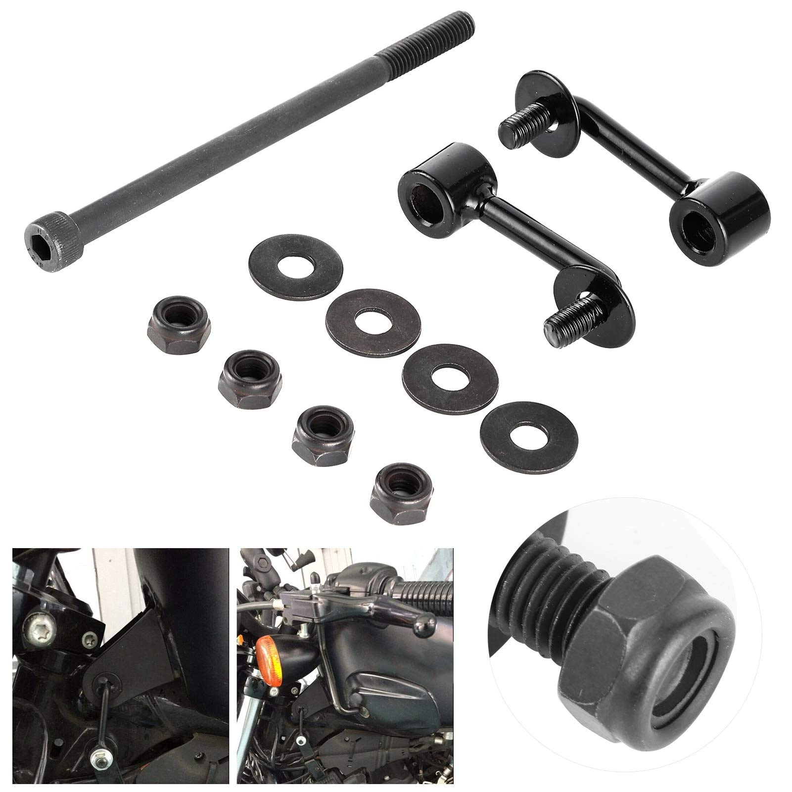 TOPINCN Sollevatore del Serbatoio del Gas, Riser del Serbatoio di Alta qualità, Kit di Sollevamento del Serbatoio del Gas Facile da installare, Resistente per Moto Custom 883/72/48 Nero