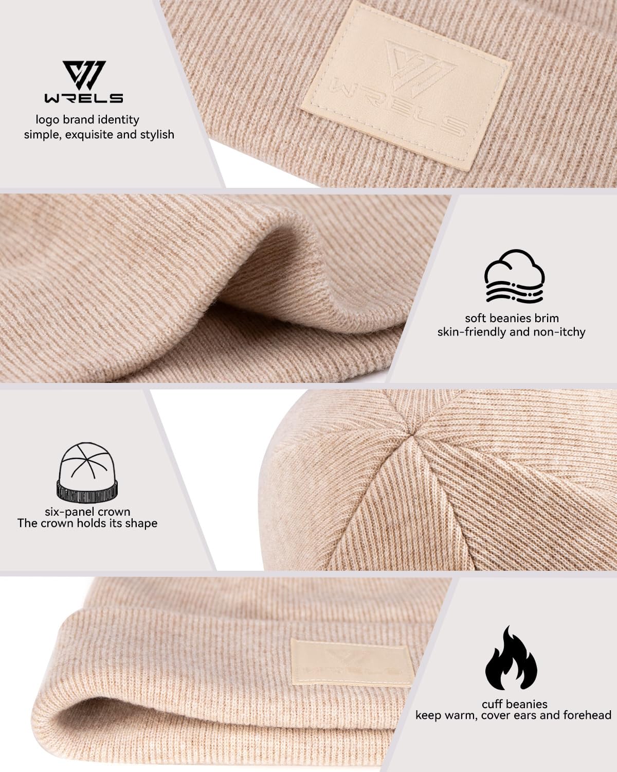 WRELS Berretto in 100% lana merino, per donne e uomini, ultra morbido, termico, accogliente, invernale, caldo, lavorato a maglia, per la stagione fredda