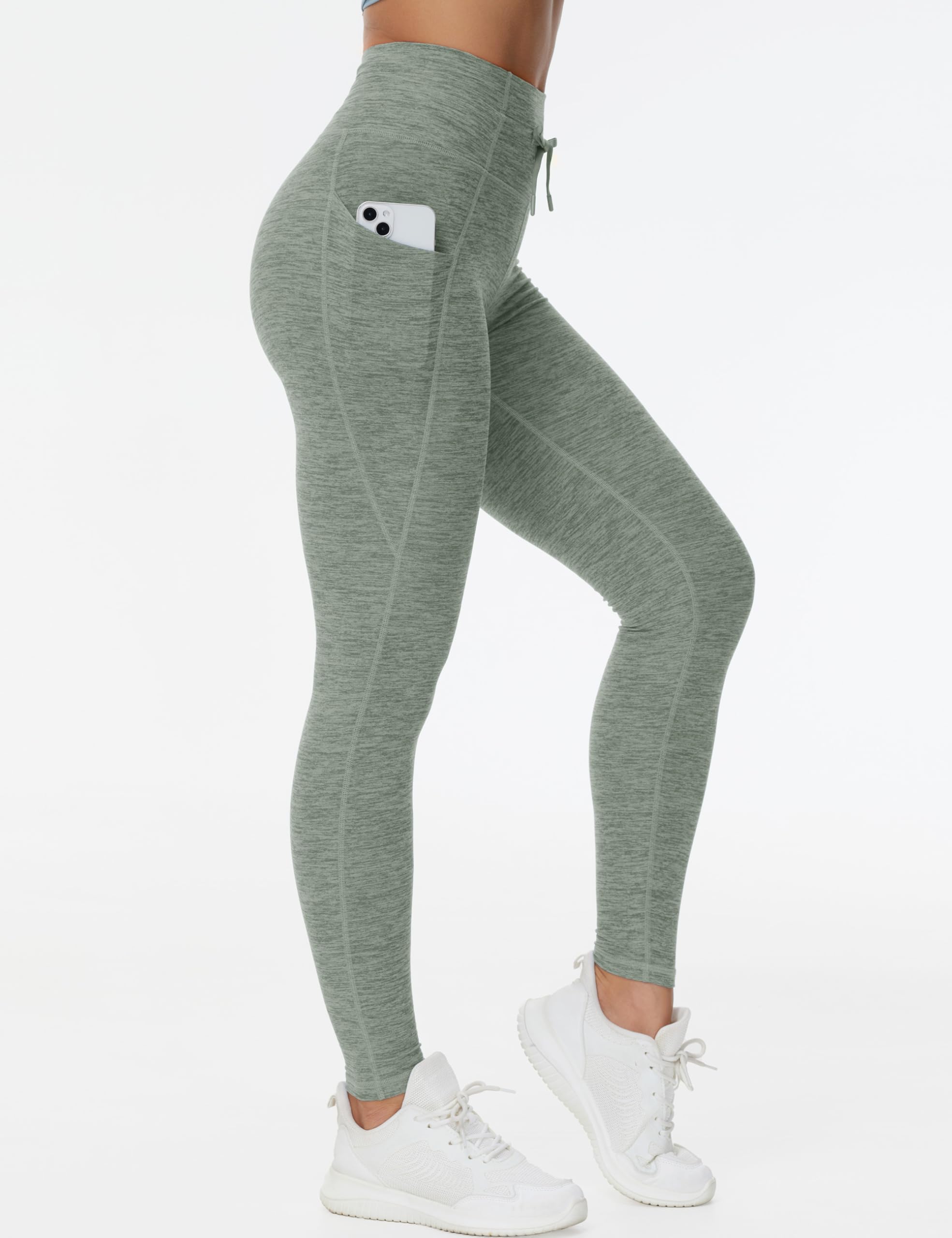 THE GYM PEOPLE Leggings da donna a vita alta con coulisse, elasticizzati, ultra morbidi, per il controllo della pancia, pantaloni da yoga con tasche