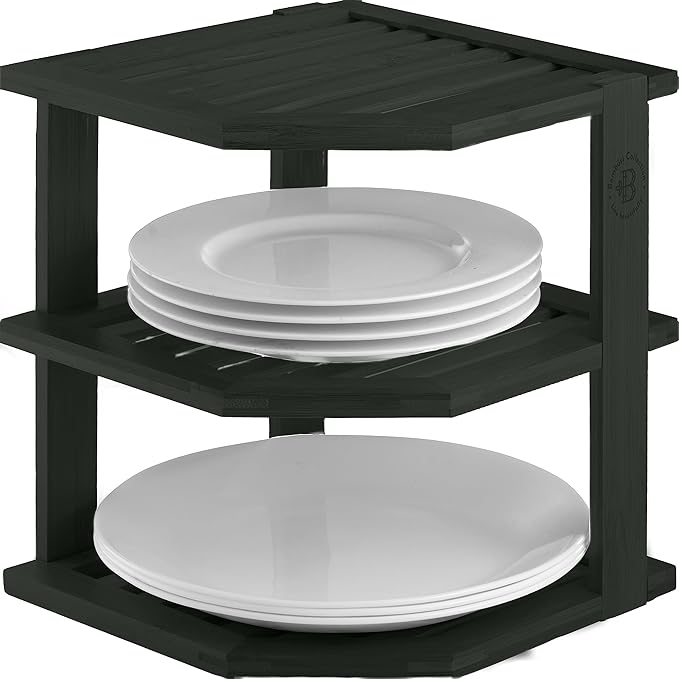 Premium Bamboo Kitchen Corner Shelf Countertop Organizer