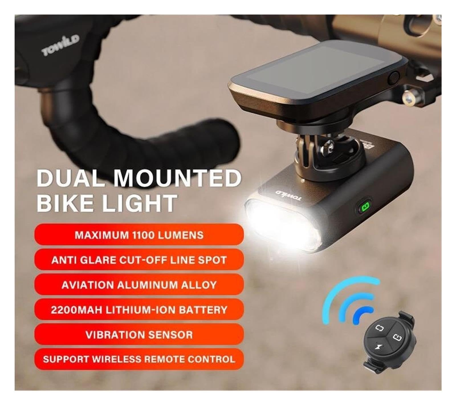 1 luz de Bicicleta de Doble Montaje BL900.