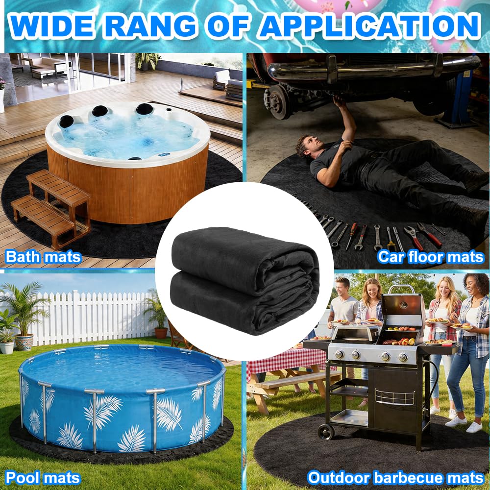 4M Poolunterlage Rund, Pool Bodenschutzmatte UV & Reißfest Pool Unterlage Outdoor Zuschneibare Pool Bodenplane, Faltbarer Schwimmbecken Matte, Unterlage Pool für den Außenbereich