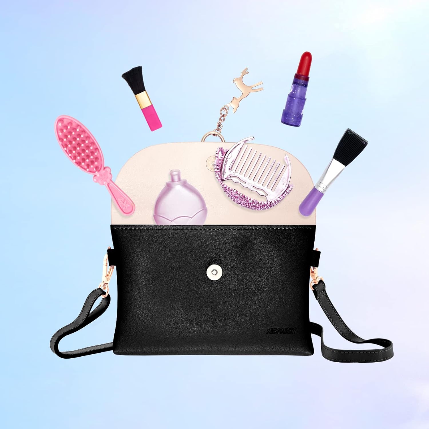 Small Crossbody Purse, PU Leather Small Purse for Girls With Pendant With Strap/Gold Chain Strap - Image 6