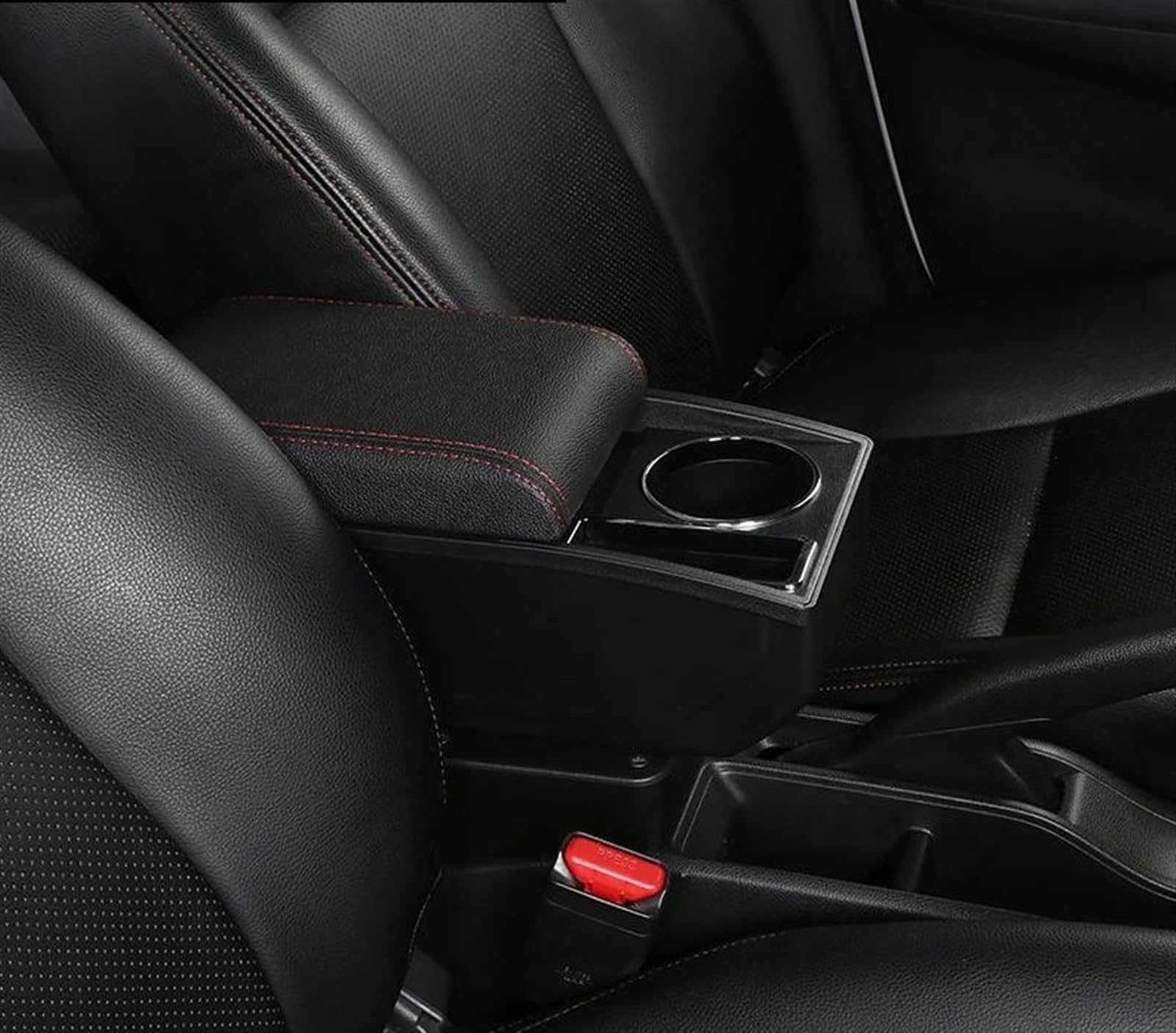 Armrest Box With Multifunctional Support PU Upholstered Car Interior Modification Accessories For Swift 2005-2023(Red line)