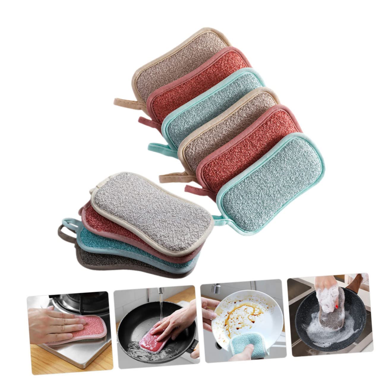 Alipis 30pièces Éponge De Nettoyage De Cuisine Éponge Récurer Multifonction pour Vaisselle Pots Et Évier Absorbante Et