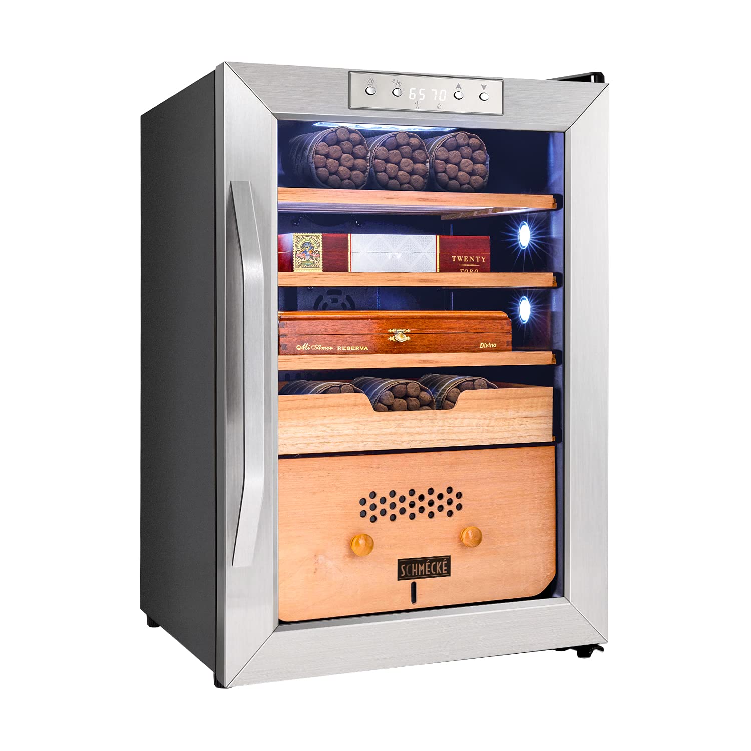 Schmécké 300 Cigar Cooler Humidor with 3 in 1 Precise Cooling, Heating