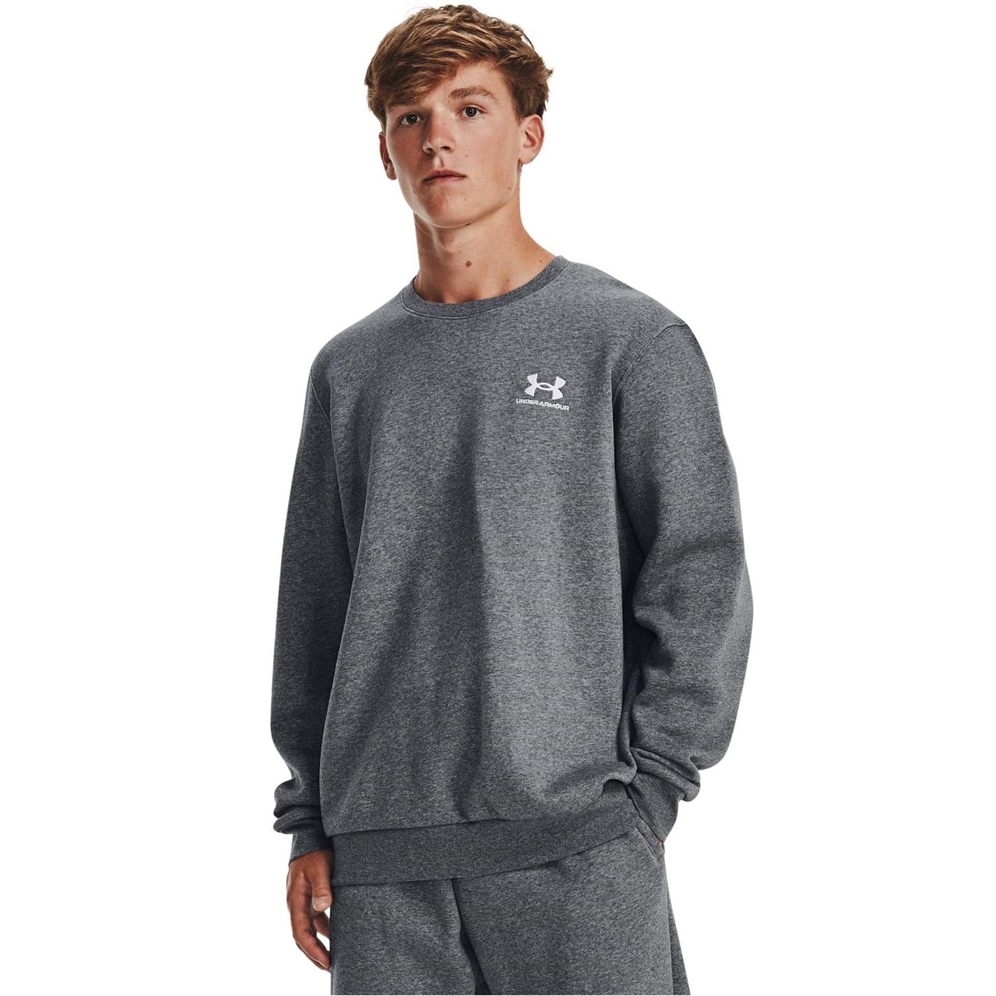 Under Armour Men's UA Essential Fleece Crew Top in Pile Uomo