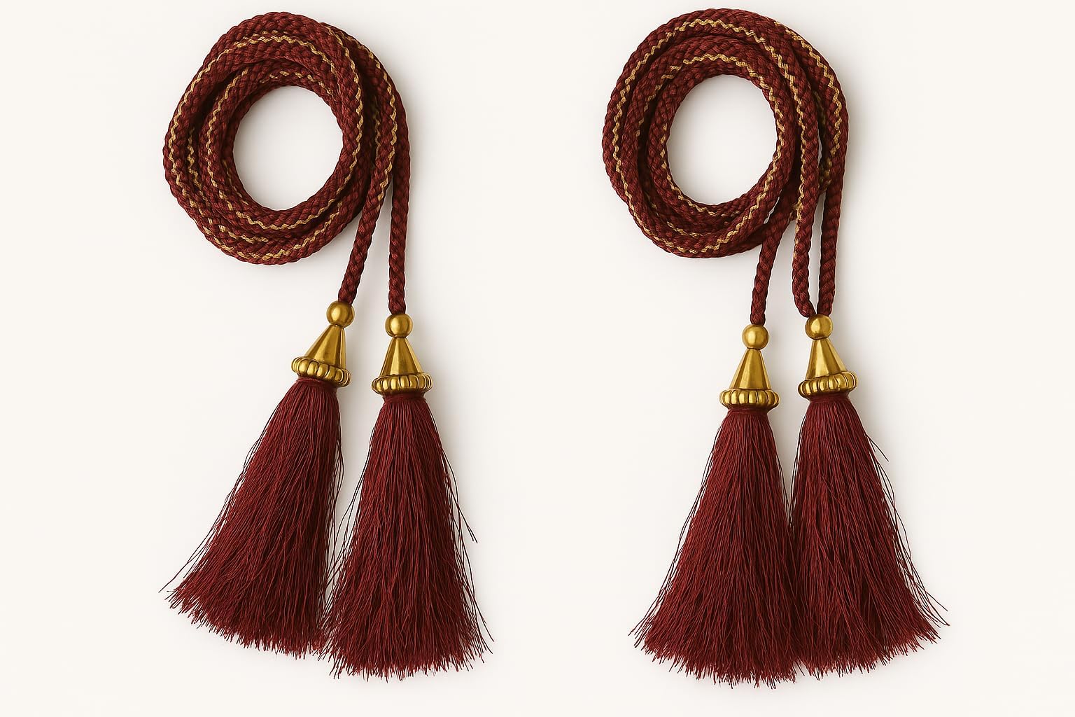 SYNC maroon Long dori Tassels Latkan for Lehenga Hanging Beads for Blouses golden dori Dupatta lace and Border Materials chunni Choli Tailoring Dresses Sarees Gowns Curtains Suits Decoration Pack of 2