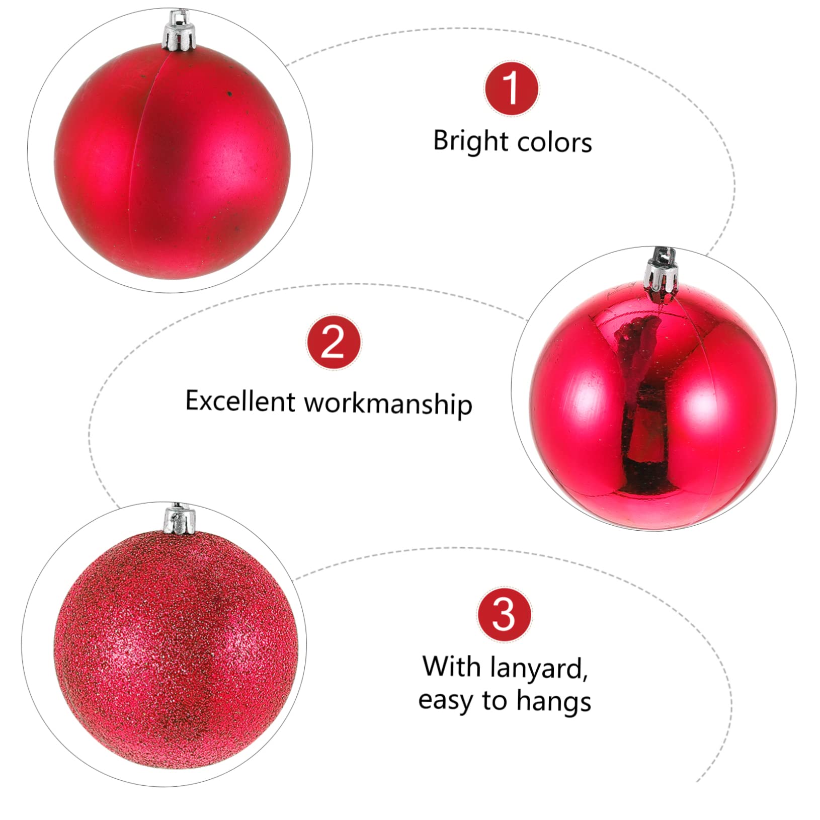TOPBATHY 24stücke Weihnachtskugeln als Anhänger für Baum Dekorative Kugeldekoration für Party und Zuhause Hängekugeln aus Hochwertigen Materialien