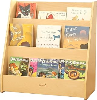 Kids Bookshelf for Toddlers, 3-Tier Wooden Montessori Bookshelf, Classic Style, Children's Bookcases, Nursery, Classroom, Playroom