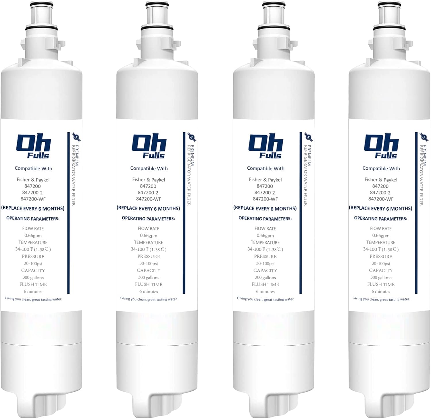 OHFULLS 847200 Refrigerator Water Filter Replacement, Compatible with
