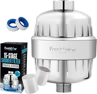 Shower Filter Hard Water Softener | Bonus Cartridge - Also Filters Out Chlorine, Fluoride, Iron Through 15 Stage Filtered System - Universal Head Purifier Also Adds Vitamin C for Skin and Hair Health - coolthings.us