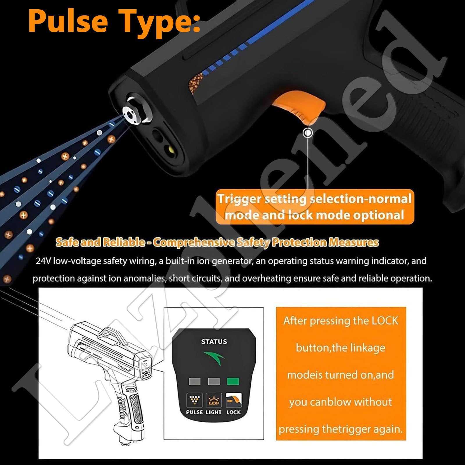 Pistola de aire antiestático, pistolas de aire ionizante, pistolas antiestáticas portátiles, Ionizador de Eliminación Electrostática de Mano para limpieza de electrónica y automóviles EconomyType