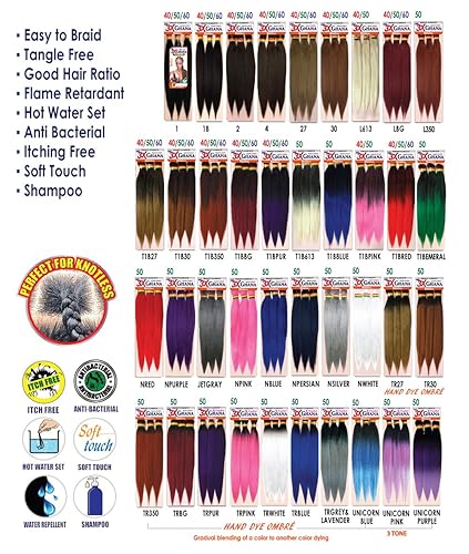 Miniatura 3 de REALISTIC - Paquete múltiple. Trenzas preestiradas X-Pression 3X Ghana de 40 pulgadas, 100% kanekalon, fáciles de trenzar, sin nudos, se alimentan