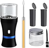 Vista 7 de Spacenight Molinillo eléctrico de hierbas compacto para capullos de flores, recargable por USB, 2 cámaras de vidrio de 1.7 onzas, ideal para llevar