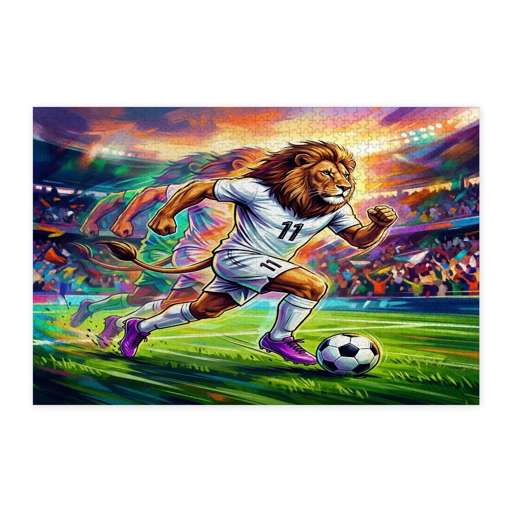 Rompecabezas de madera de león edición fútbol 2026 con 1000 piezas impresas 7