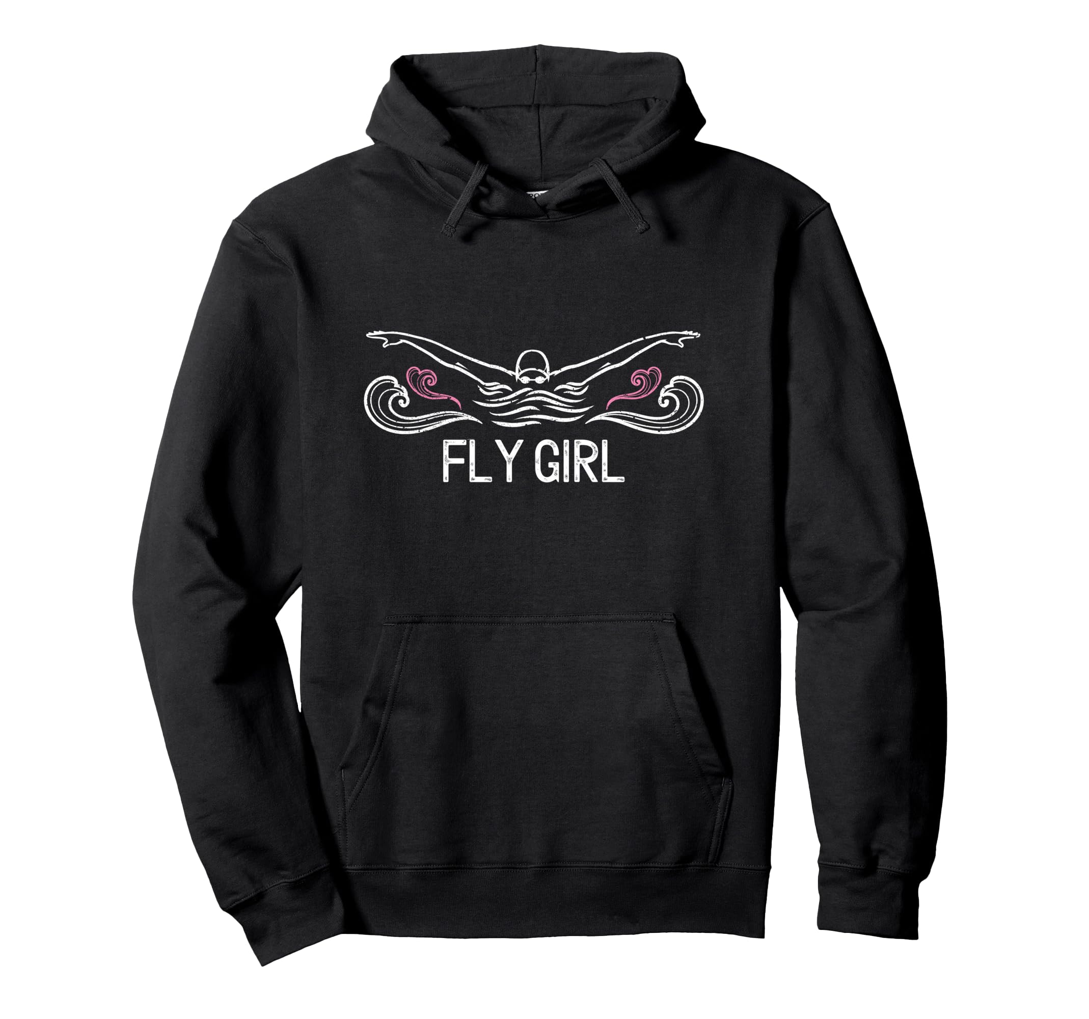 Fly Girl Hoodie Butterfly Swimming Funny Swim Team Gift Pullover Hoodie