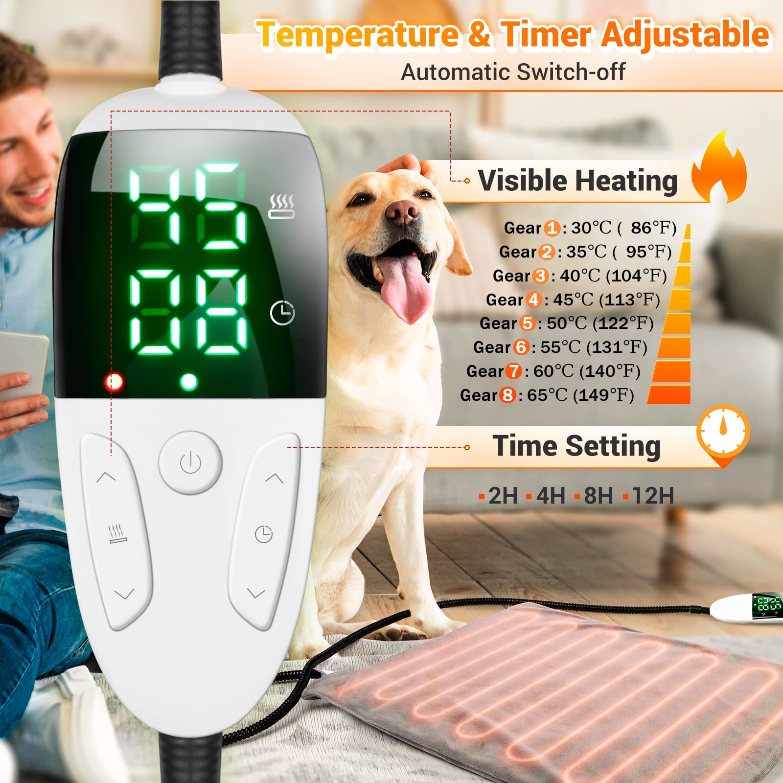 95％以上節約 MIU COLOR Pet Heating Pad Temperature Adjustable Dog Cat Mat