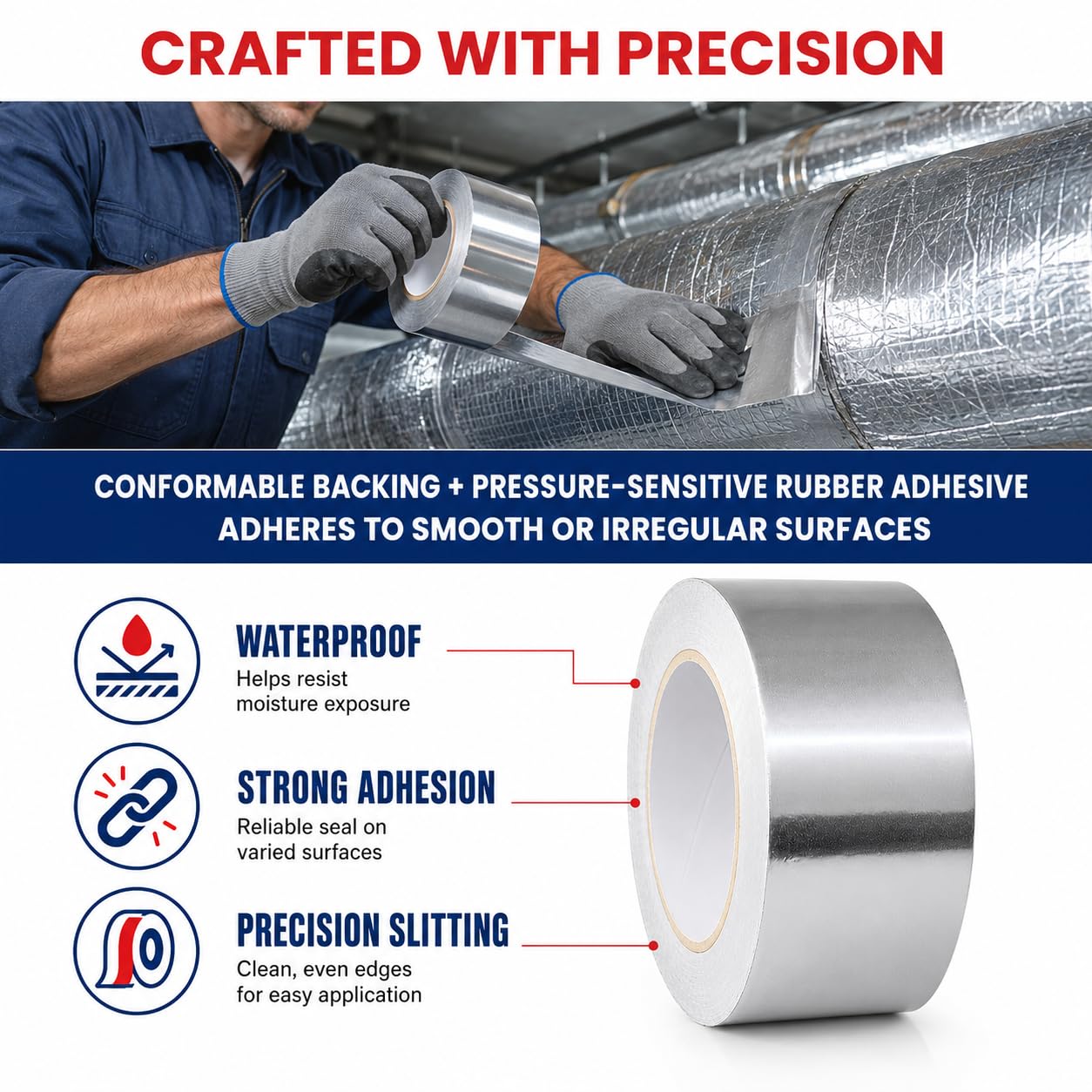 t.r.u. af-20r calor Shield cinta de papel de aluminio resistente: 50 yds. (2mil)