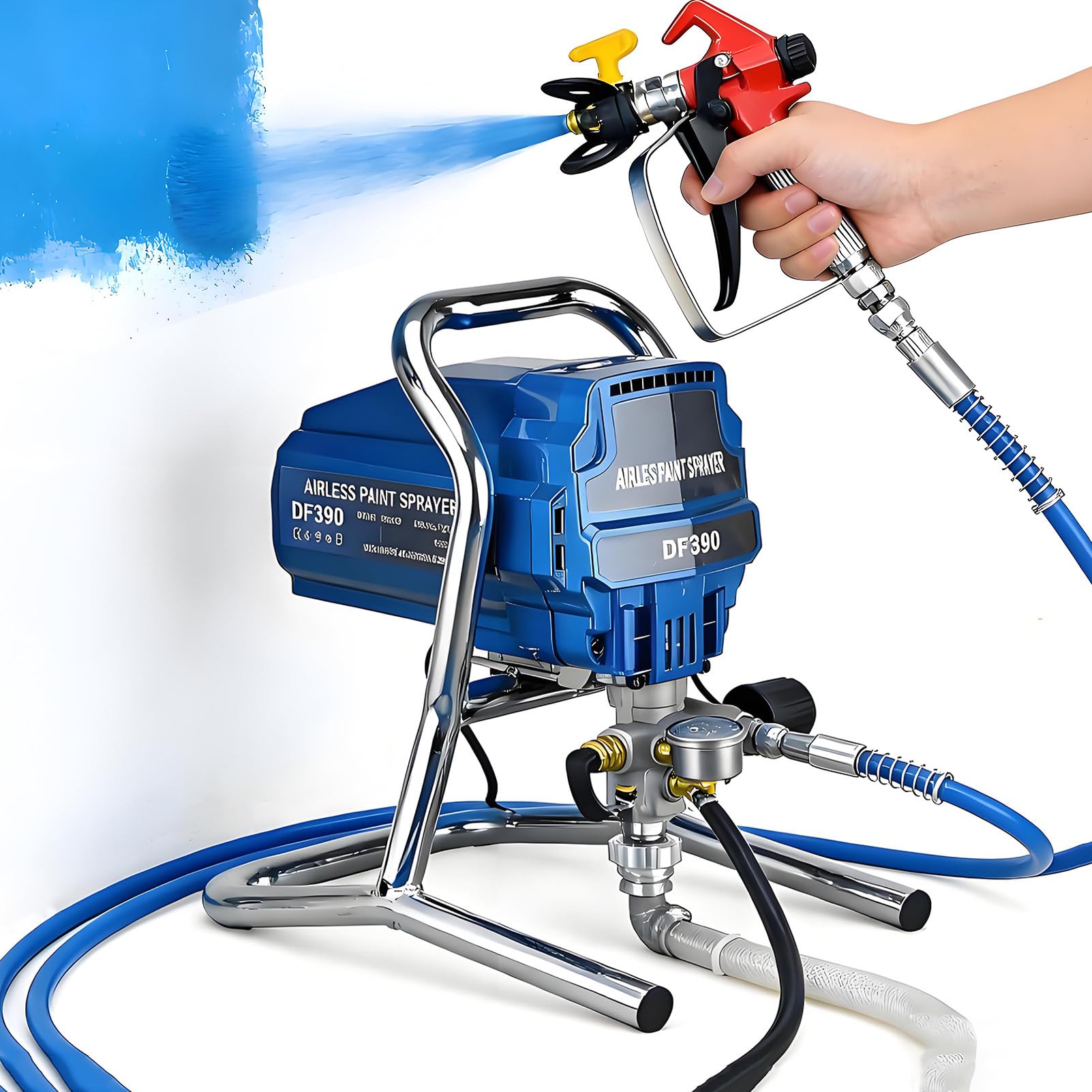 EpyGnom Airless Paint Sprayers Professional, 1800W High Pressure, Highly Efficient Thinning-Free Sprayer Gun, DIY Painting Projects Home Interior & House Exterior, Adjustable Pressure