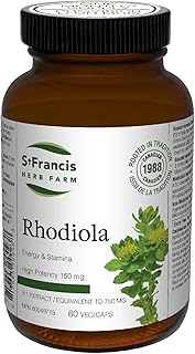 St. Francis Herb Farm | Rhodiola 5:1 Extract Capsules | Supports Cognitive Function | Supports Mental Focus & Stamina | Helps to Relieve Symptoms of Fatigue | Mental Stress Relief | 60 Vegicaps