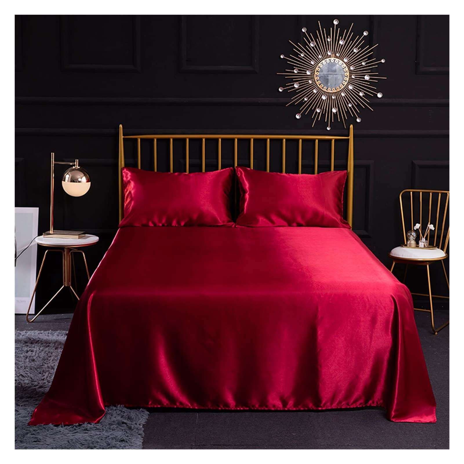 Satin de soie lisse pour literie King qui régule la température