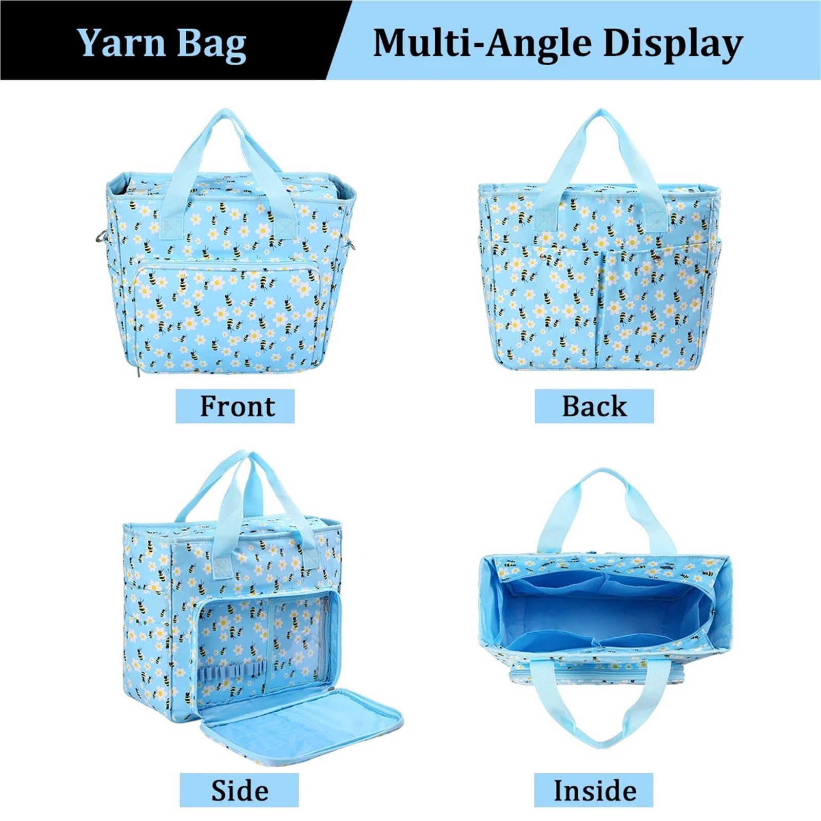 Bolsa de almacenamiento for lanas, bolsos gancho ganchillo alta capacidad, agujas coser DIY, accesorios Herramientas tejido, organizador viaje para Agujas, Hilo(Retro)