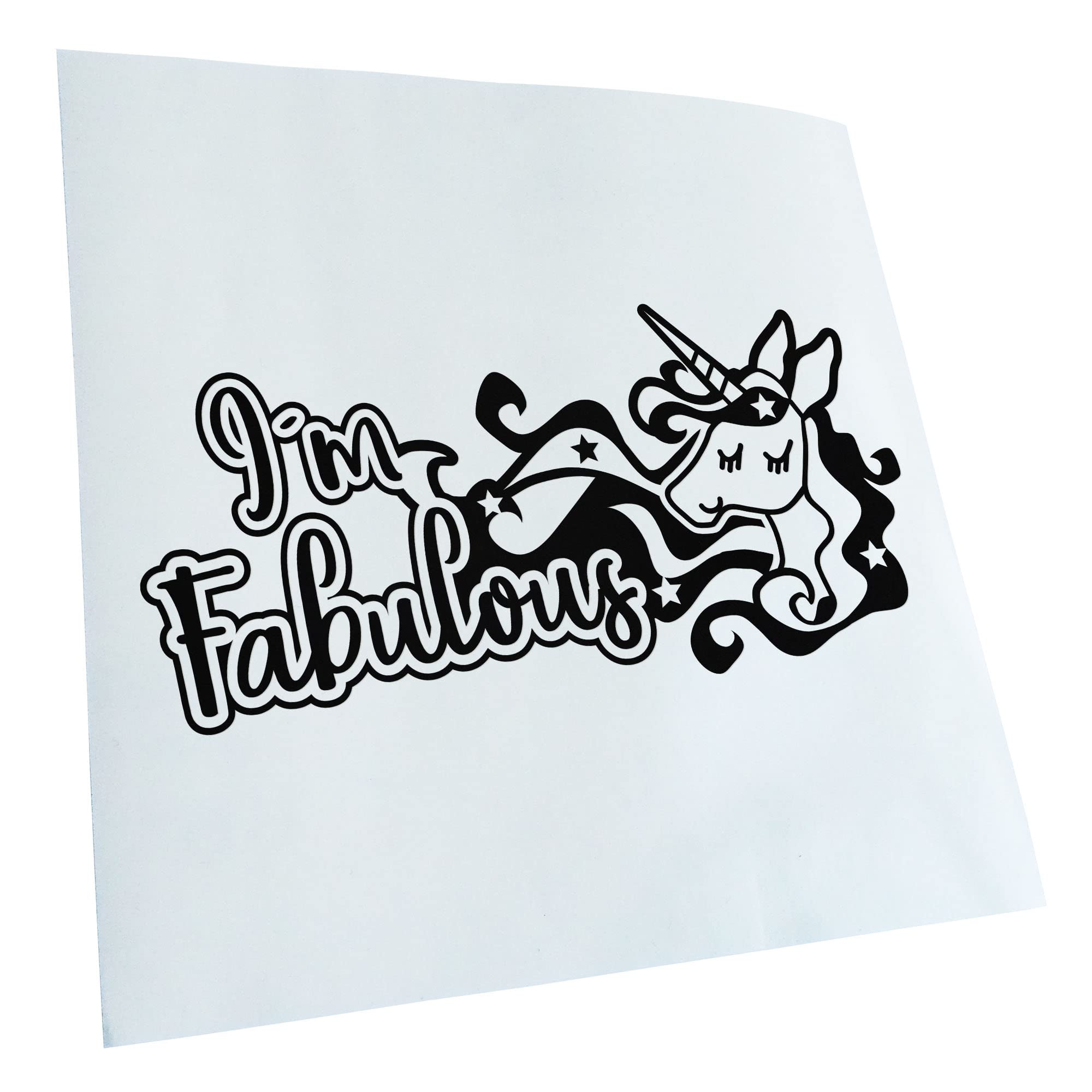 Kiwistar Fabulous Unicorn I'm 20 x 10 cm in 15 Colours - Neon + Chrome Sticker
