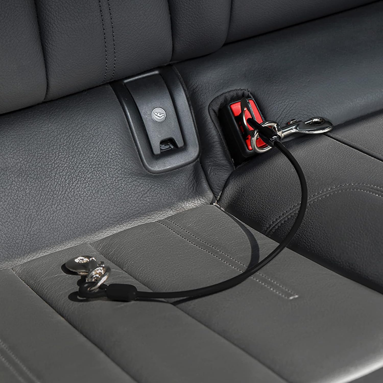 Mi Metty Dog Car Harnesses.Dog Car Seatbelt Made of Coated Wire Rope Safety Restraint No-Chew Tether Cable. Vehicle Harnesses with Double Clips and Latch Attachment. Heavy Duty(32 inch/80 cm, Black) : Everything Else