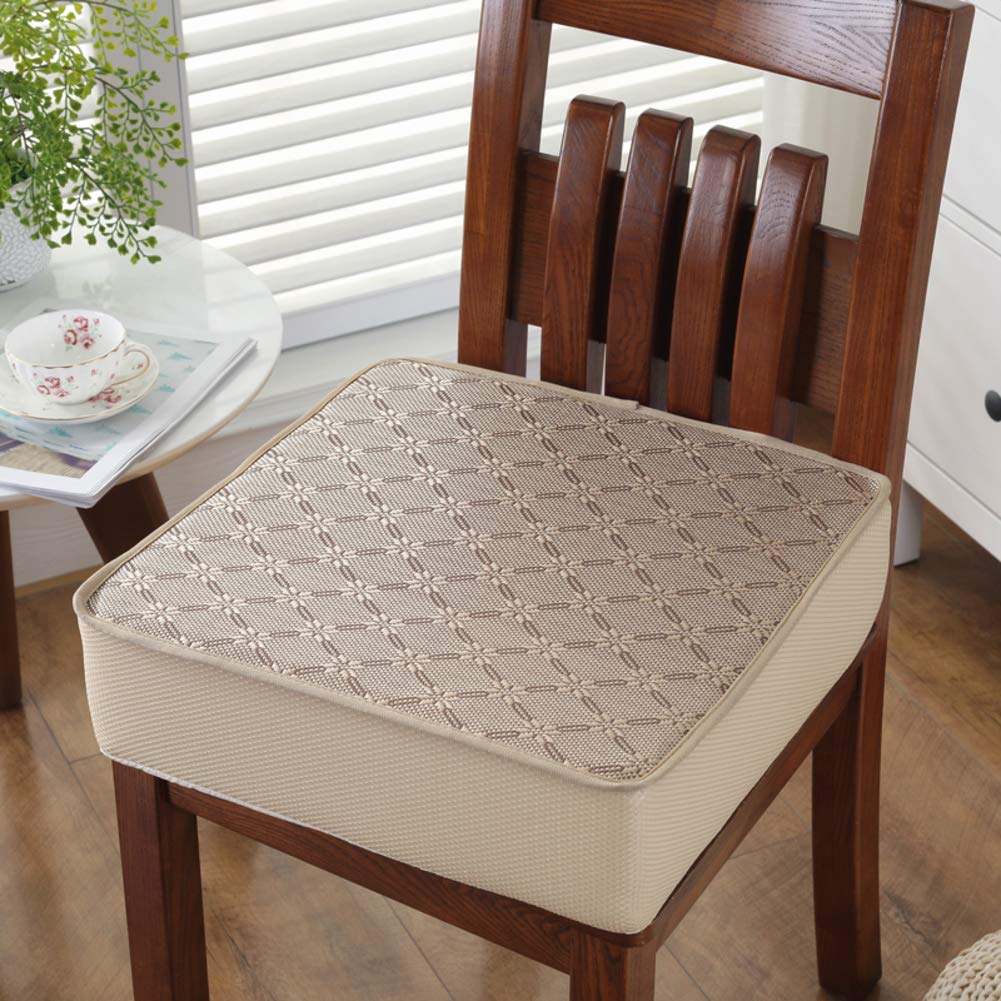 YQ WHJB Summer Seat Cushioning,Booster Cushion,Square Car Diningsponge Rattan Mat Cool Breathable Universal Buttocks Cushions Chair Pad-G 40x40x8cm(16x16x3inch)