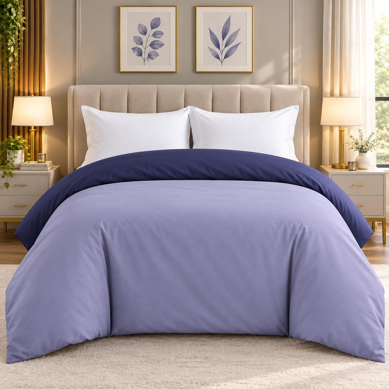 Reversible Cotton Duvet Cover - Olive Mist -5 Reversible Cotton Duvet Cover - Olive Mist -5