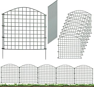 Garden Fences 10 Panels -78cm H x 78cm L+11 Poles,Animal Barrier for Dog,Rustproof Metal Tall Fencing for Pond,Pool,Heavy-Duty Temporary Fence,No Dig Fence Border for Outdoor Yard Flower Bed