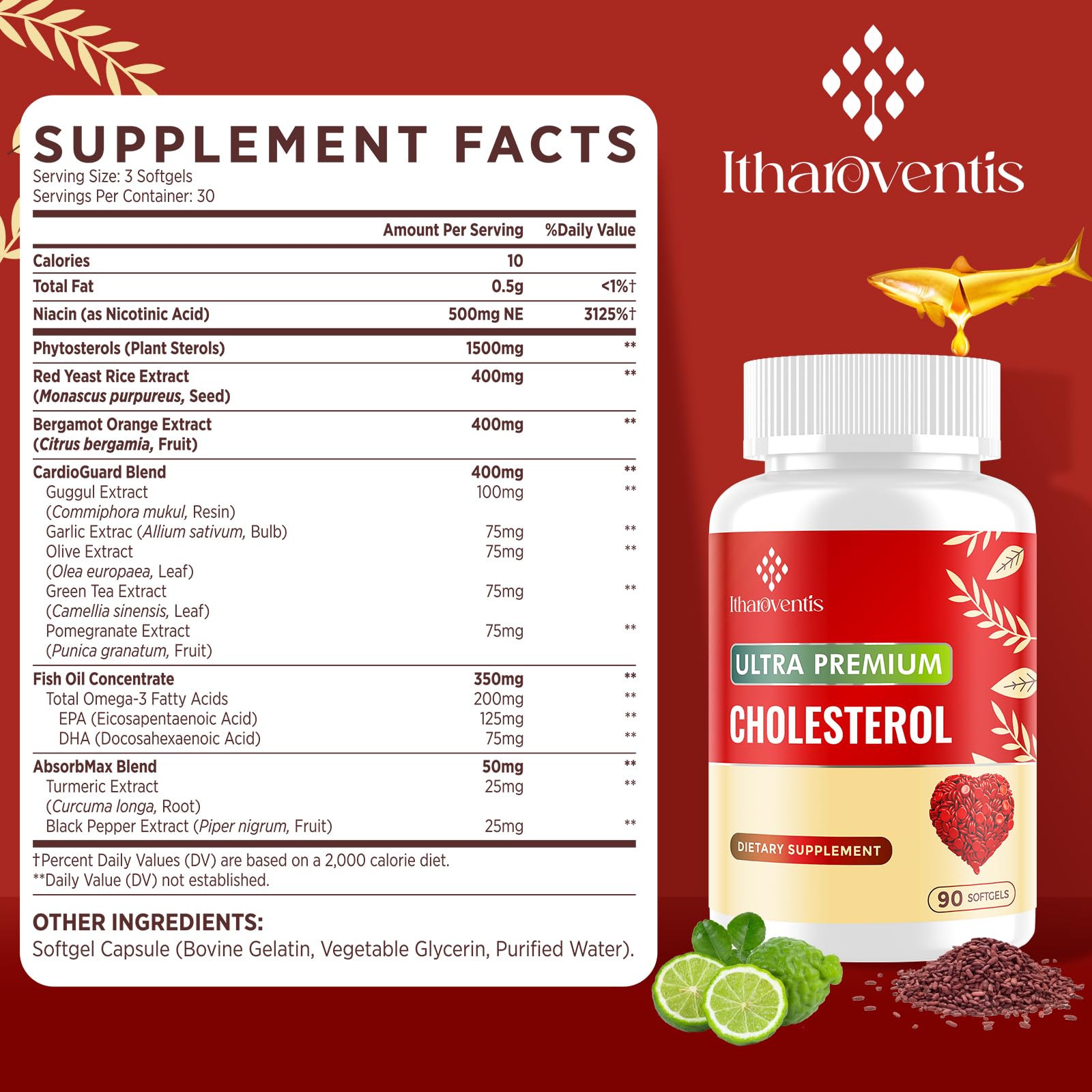 Itharoventis Cholesterol Lowering Supplements with Red Yeast Rice — Amazon image 6