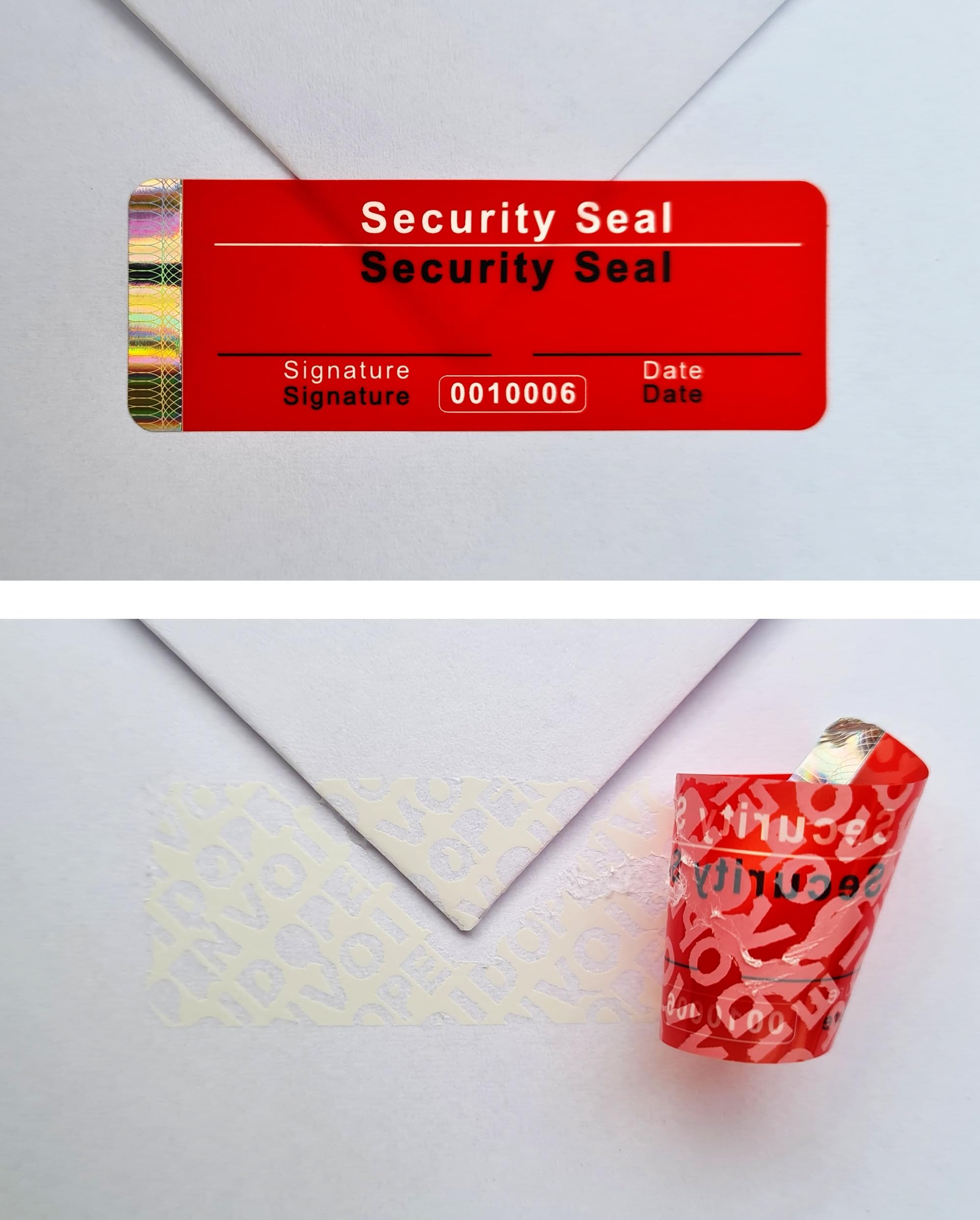 50 Sicherheits-Siegel Mit Seriennummer – 70x25 Mm, Rot, Beschreibbar, Selbstklebend Für Verschluss & Garantie
