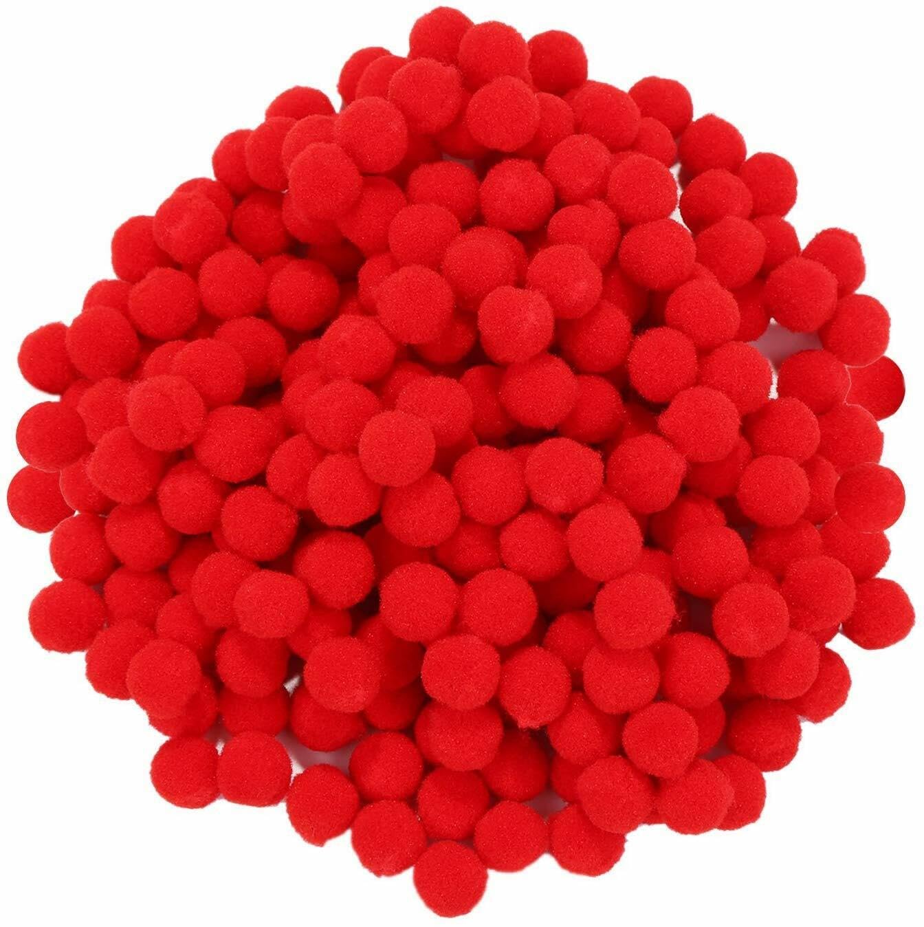 Kids B Crafty Red Mini Pom Poms 10Mm, 300 Small Pompoms For Crafting, Tiny Pompom Balls