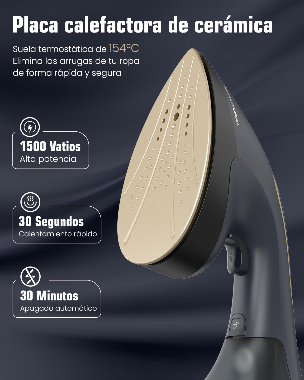 BEAUTURAL Plancha Vertical Vapor 2 en 1 (Vapor y Planchado) para Ropa, Portátil y Potente de 1500W con Función de Vapor Instantáneo, Calentamiento Rápido en 30 Segundos y Apagado Automático