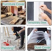 Vista 7 de Urby Manteles de plástico desechables blancos para mesas rectangulares de 8 pies, ideal para servir como picnic, fiesta, exterior o comedor, mantel