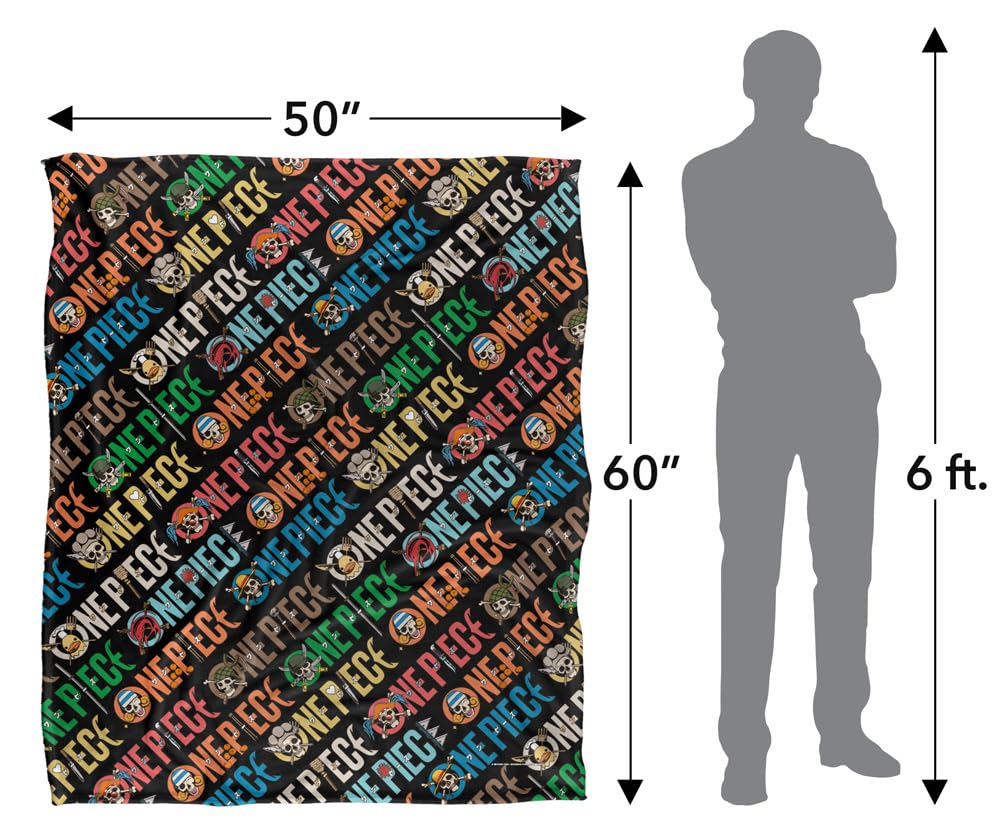 One Piece Pirates Logo Pattern Coperta super morbida al tatto setoso – 152 x 127 cm