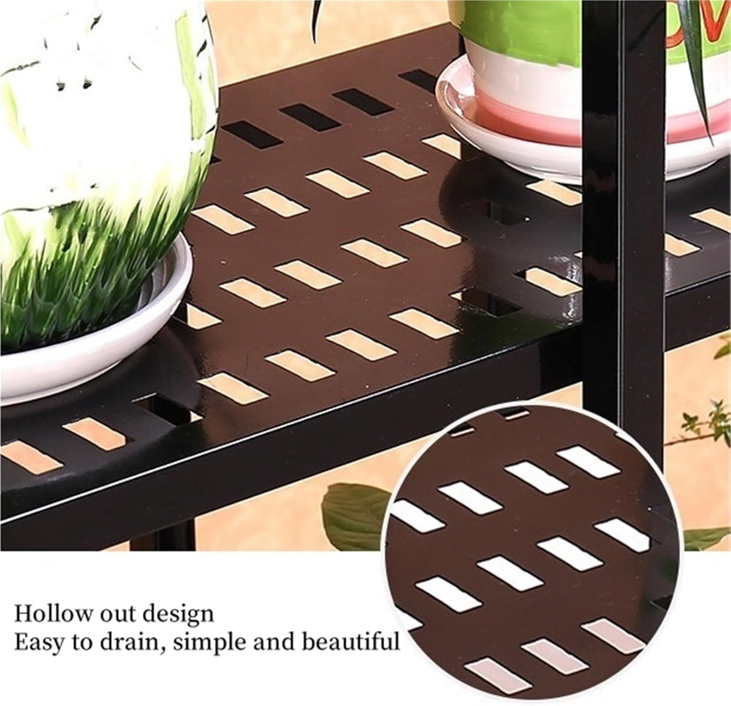 Metal Plant Stands Indoor Outdoor Multi Layer Flower Pot Rack Plant Shelf Storage Rack Plant Display Rack for Living Room Garden Balcony Multi Scenario Use(White)