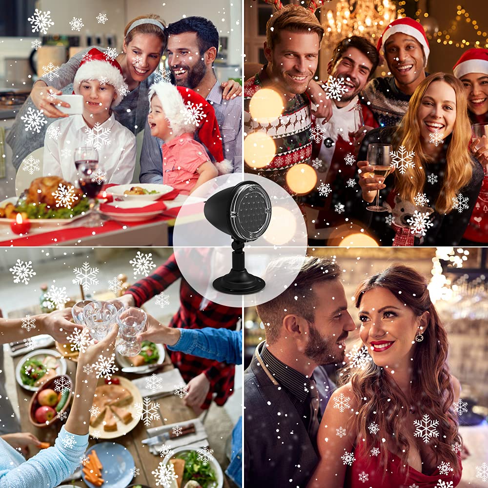 Proiettore di Fiocchi di Neve, Luce di Nevicata di Halloween per Esterni, Proiettore di Luce per Vacanze di Natale, Proiettore di Luce Aurora con Telecomando, Illuminazione Decorativa di Paesaggio Imp
