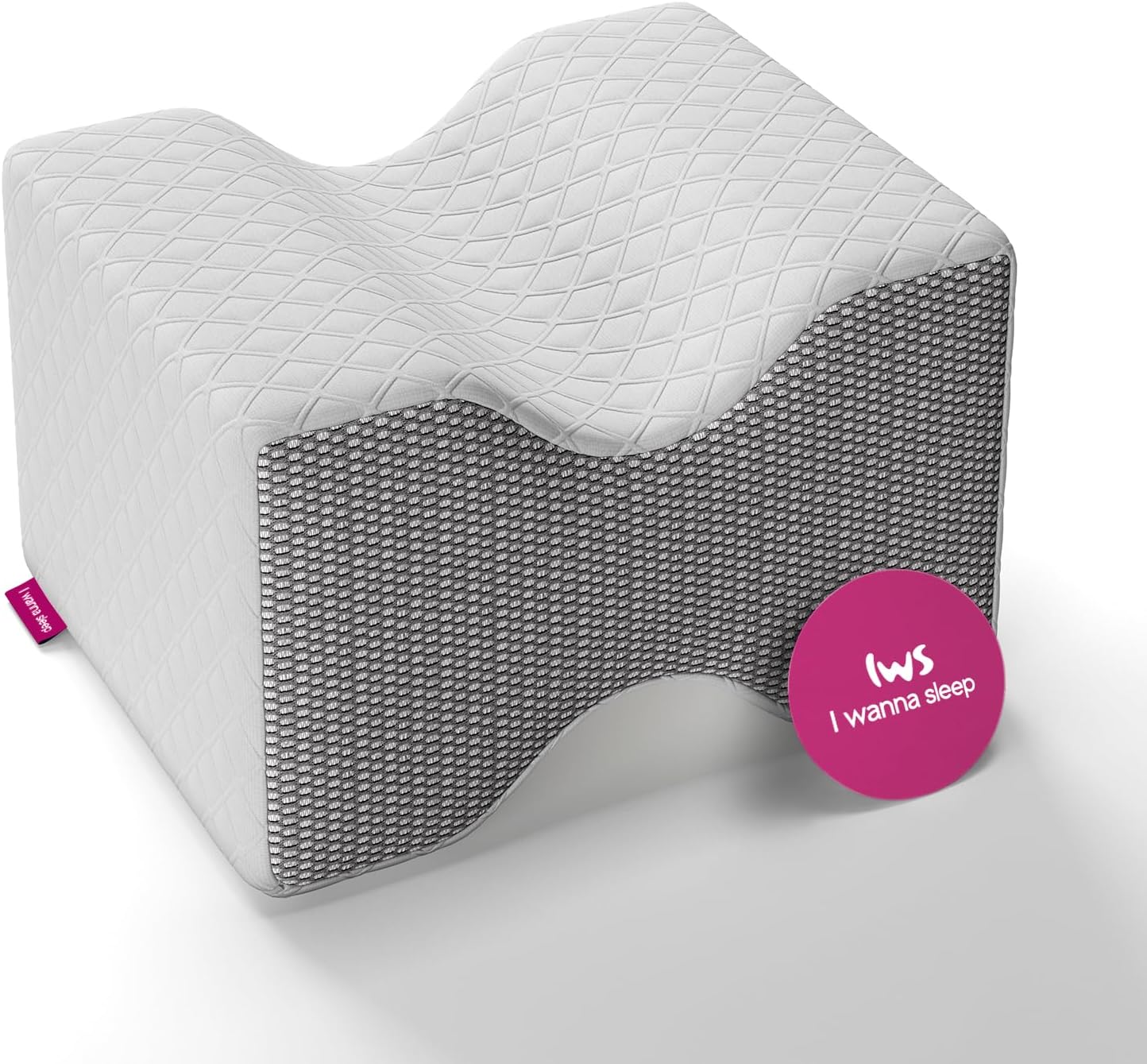 IWS Ergonomic Knee Pillow – Premium Memory Foam for Hip, Leg & Spine Alignment, Sciatica Pain Relief, Cooling Breathable Cover for Side & Back Sleepers