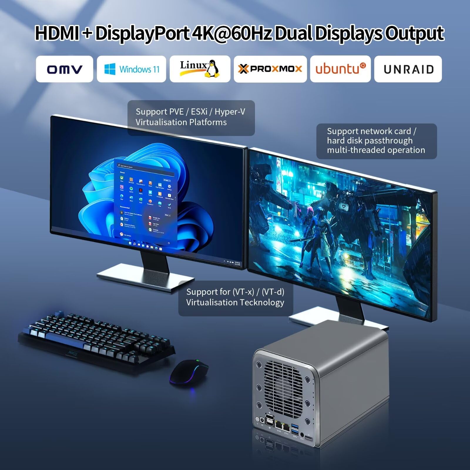 Amazon.co.jp: AIOPCWA 3in1 NAS ミニPC 4ベイ、第12世代 Core i3 N305