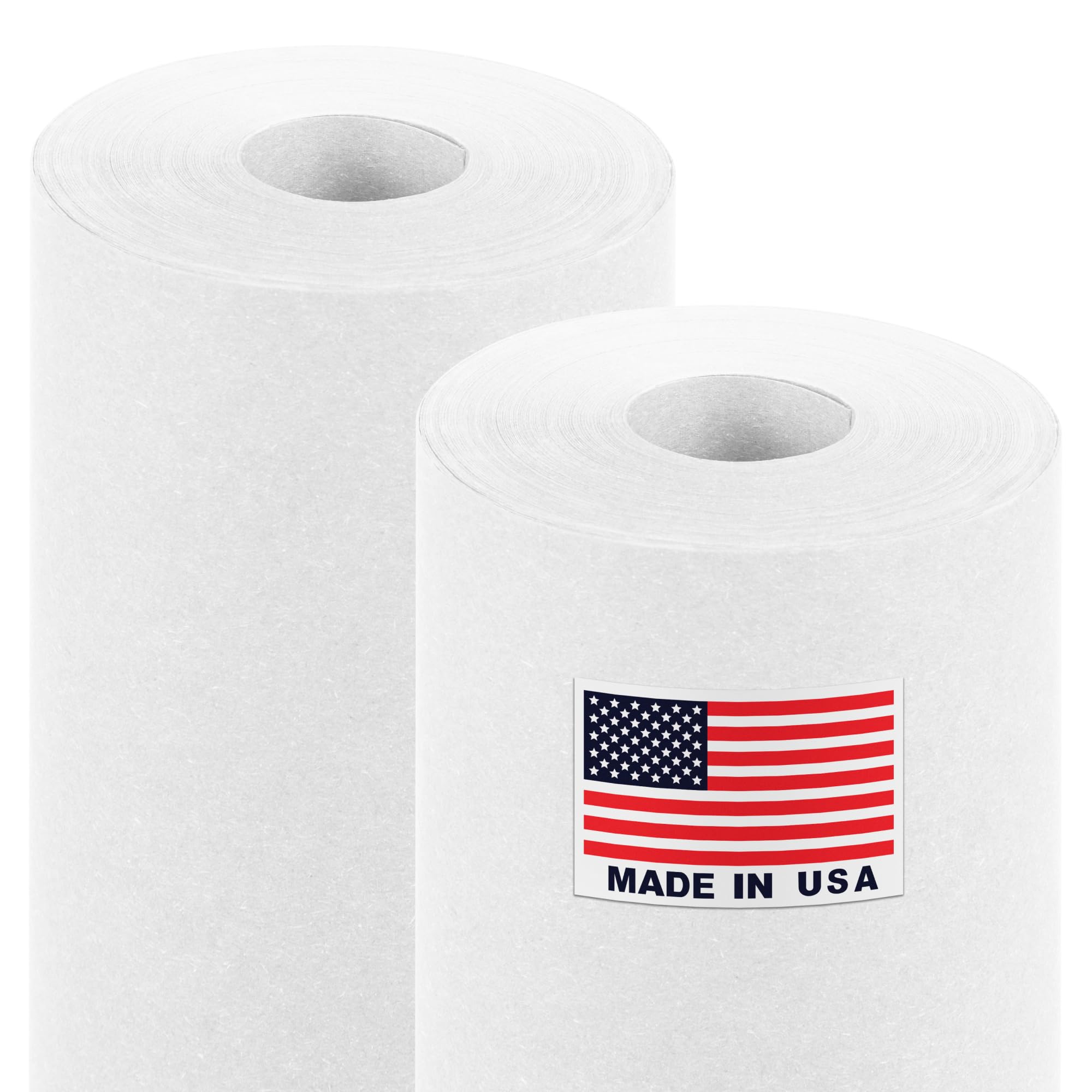 18" x 1200" (100 ft) White Kraft Paper Roll (Value Pack of 2), 45 lbs Thickness, Made in USA Colored Kraft Paper for School, Bulletin Kraft Paper - Odorless, Non-Toxic, Safe for Kids