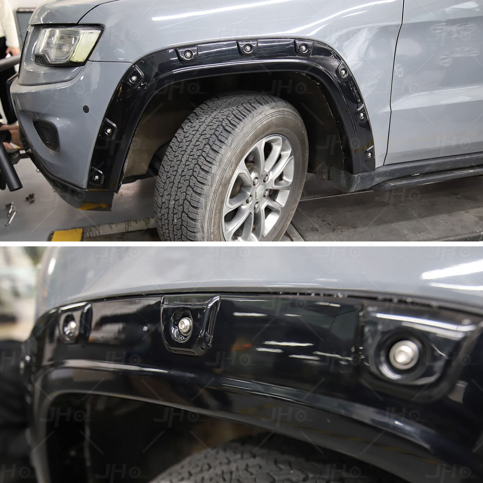 Bolt-On Front Fender Flares For 2011-2017 Jeep Grand Cherokee – Black Smooth Finish