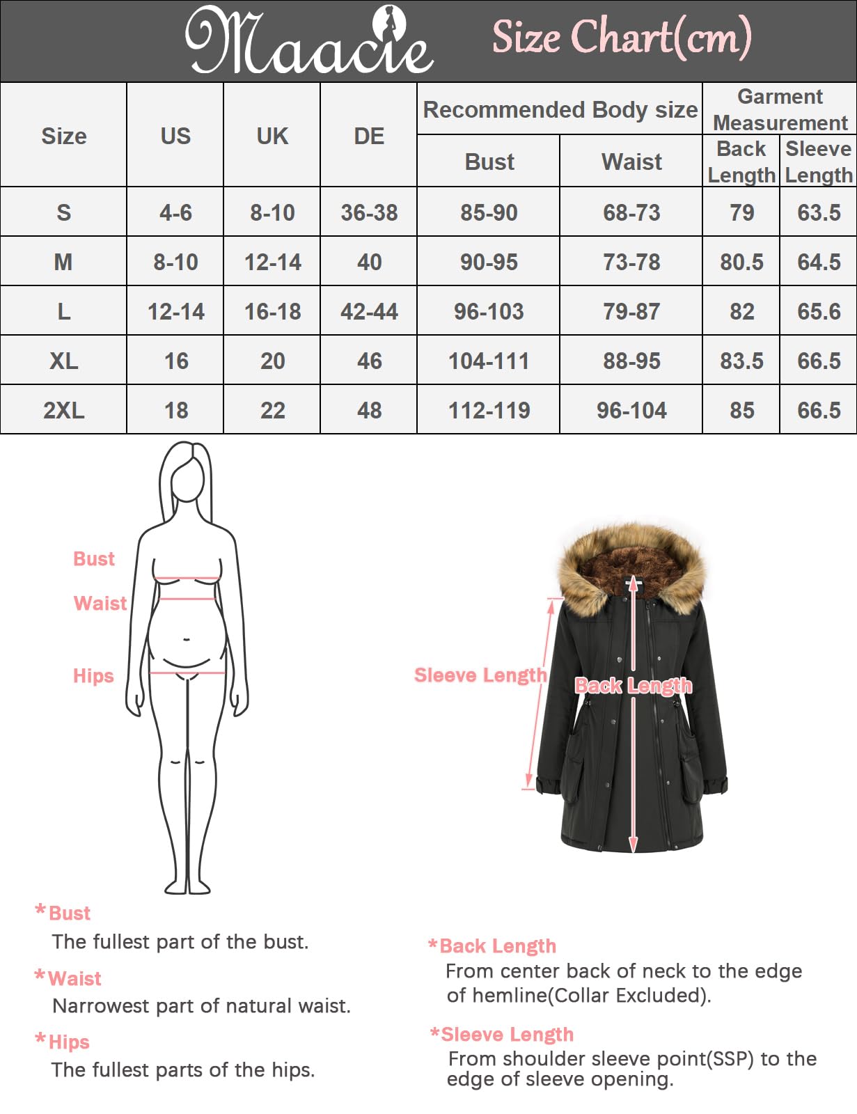 Maacie Cappotto premaman da donna 3 in 1 ispessito Outwear foderato in pile cappotto invernale caldo con cappuccio