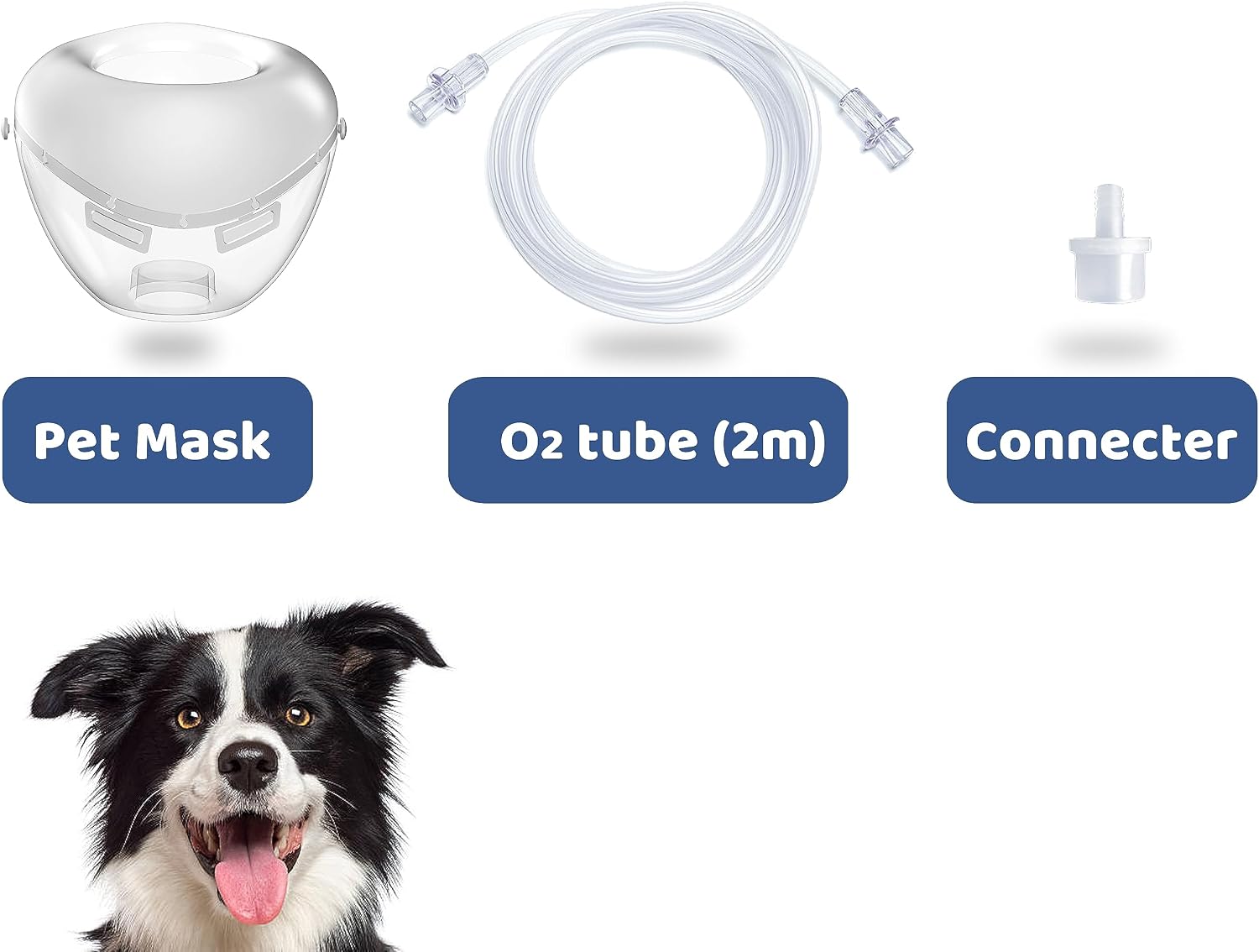 Pet Inhale Mask for Cats and Dogs, Pet O2 Mask Kit (S - Small)